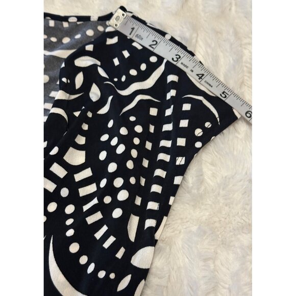 Worthington Geometric Blouse Cap Sleeve Polyester Blend Women's Size Petite S - Picture 8 of 13